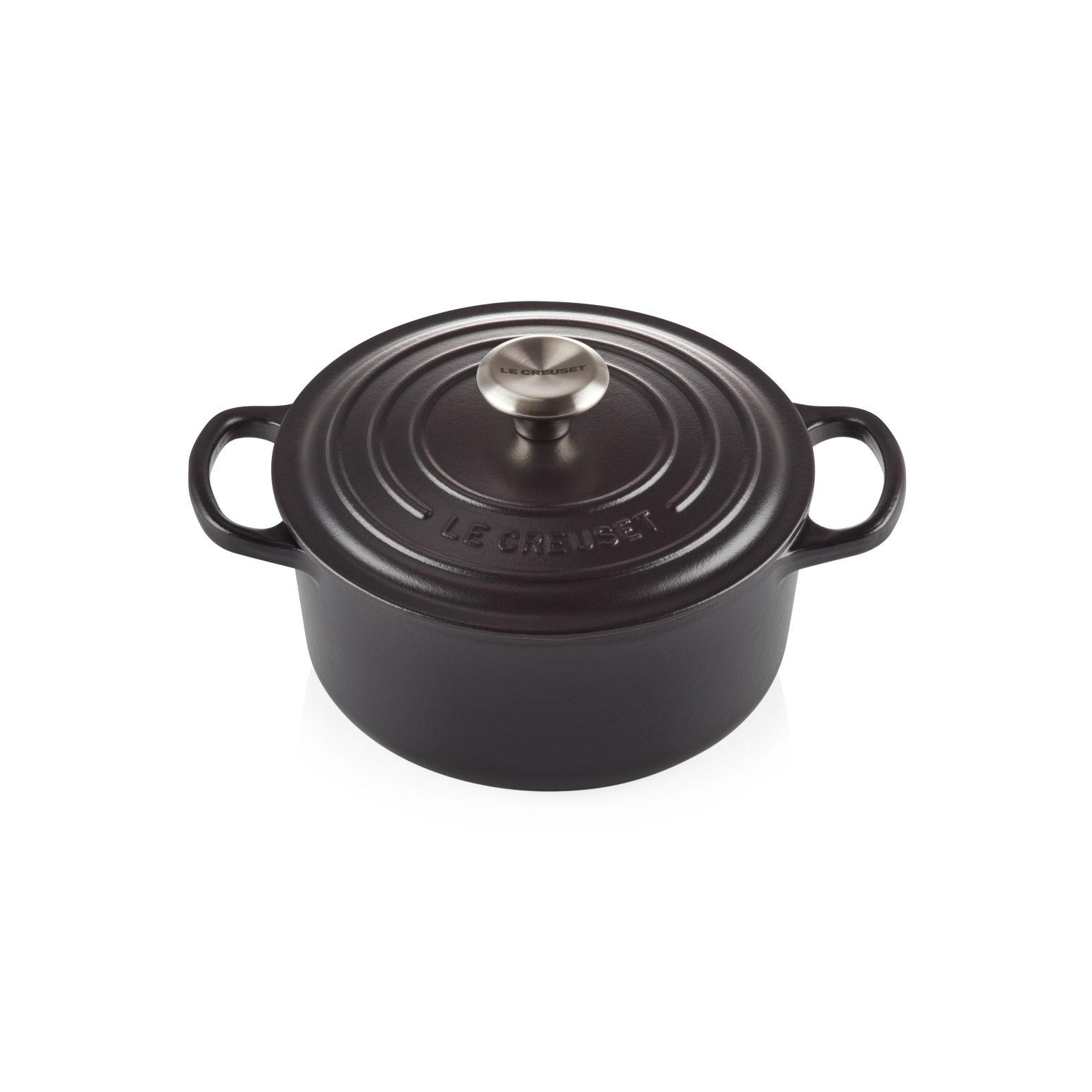 Le Creuset-Le Creuset Signature Cast Iron Round Casserole 20cm Satin Black